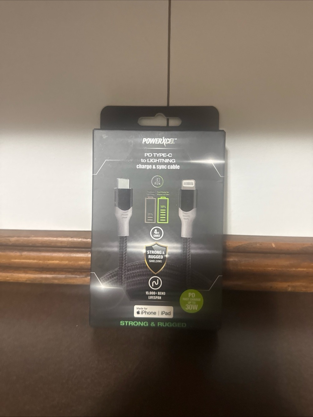 PowerXcel USB-C to Lightning 4FT 30W Fast Charging Cable New